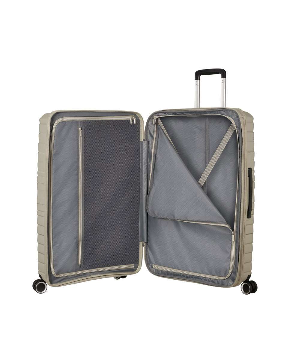 Mala de Viagem Grande Flytwist 78cm 4 Rodas Expansível Bege 101L Bege-2