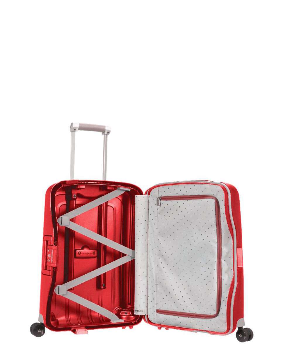 Mala de cabine S`Cure 55cm 4 rodas com fechadura vermelho 34L Vermelho-2