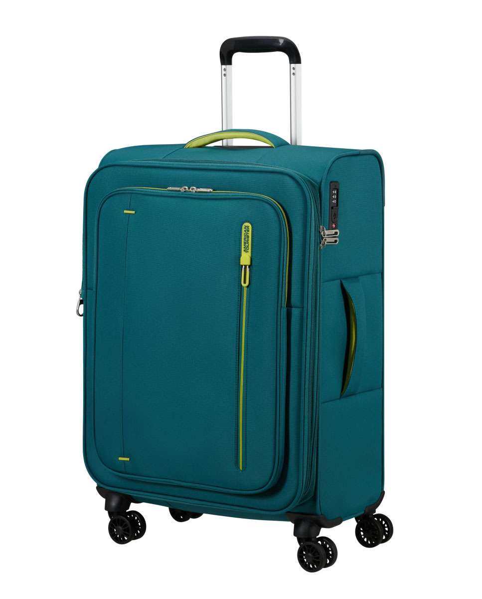 Mala de Viagem Média Cloudrider 67cm 4 Rodas Expansível Azul Esverdeado 67L Azul-1