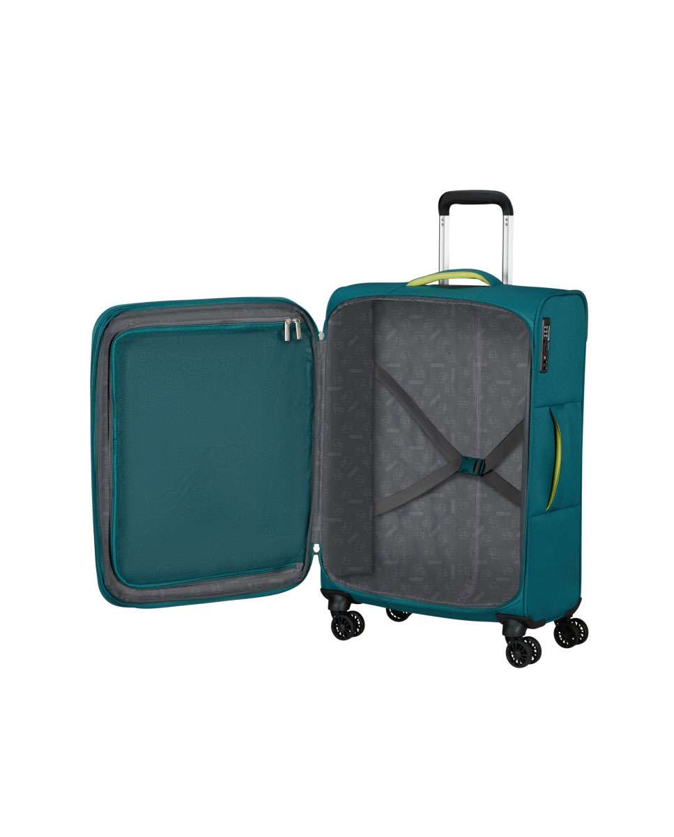 Mala de Viagem Média Cloudrider 67cm 4 Rodas Expansível Azul Esverdeado 67L Azul-2