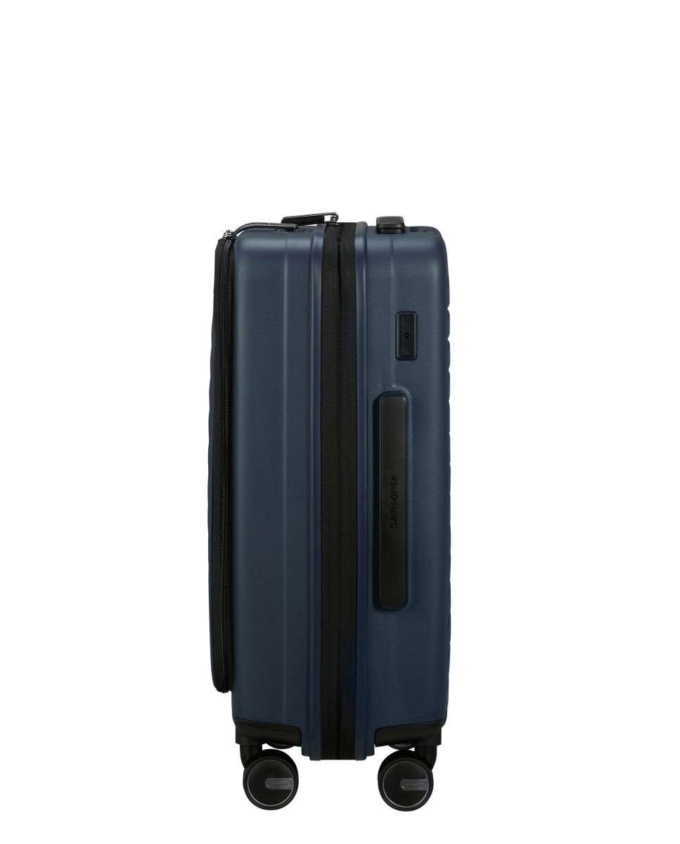 Mala de cabine Restackd 55cm 4 rodas expansível acesso frontal azul meia-noite 42L Azul-3