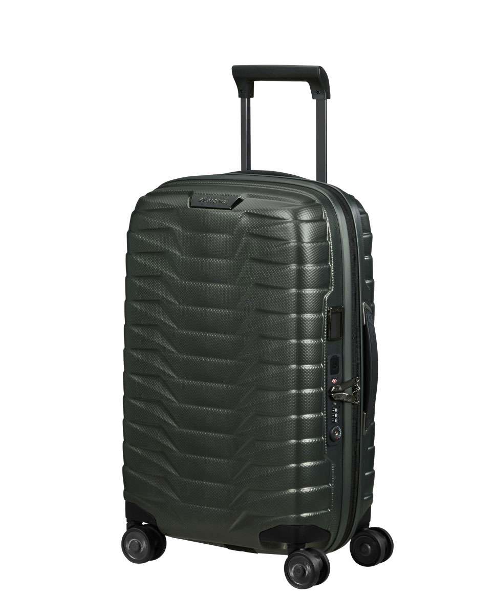 Mala de cabine Proxis 55/35cm 4 rodas expansível verde mate 38L Verde-1