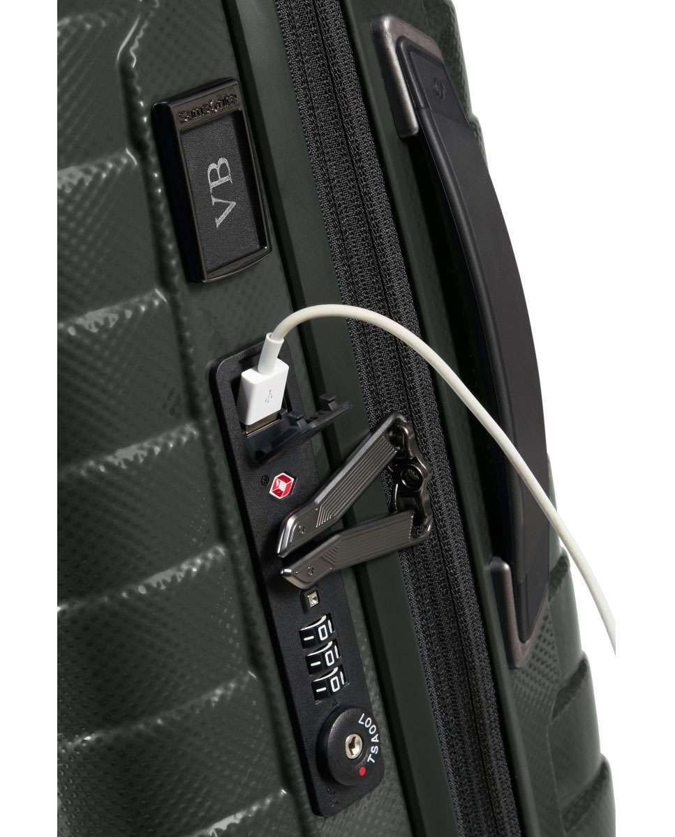 Mala de cabine Proxis 55/35cm 4 rodas expansível verde mate 38L Verde-3