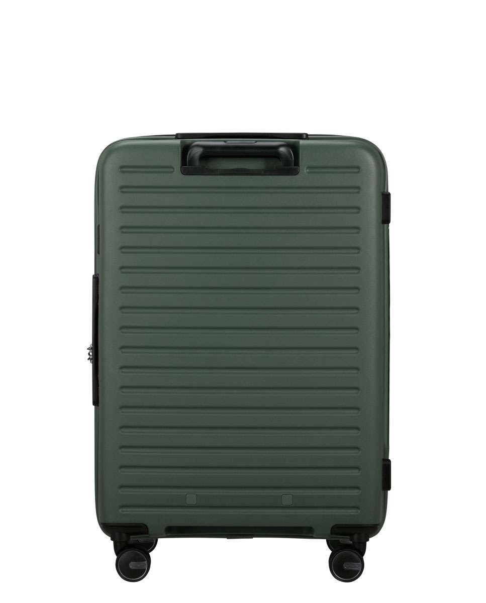 Mala de viagem média Restackd 68cm 4 rodas expansível verde 71L Verde-3