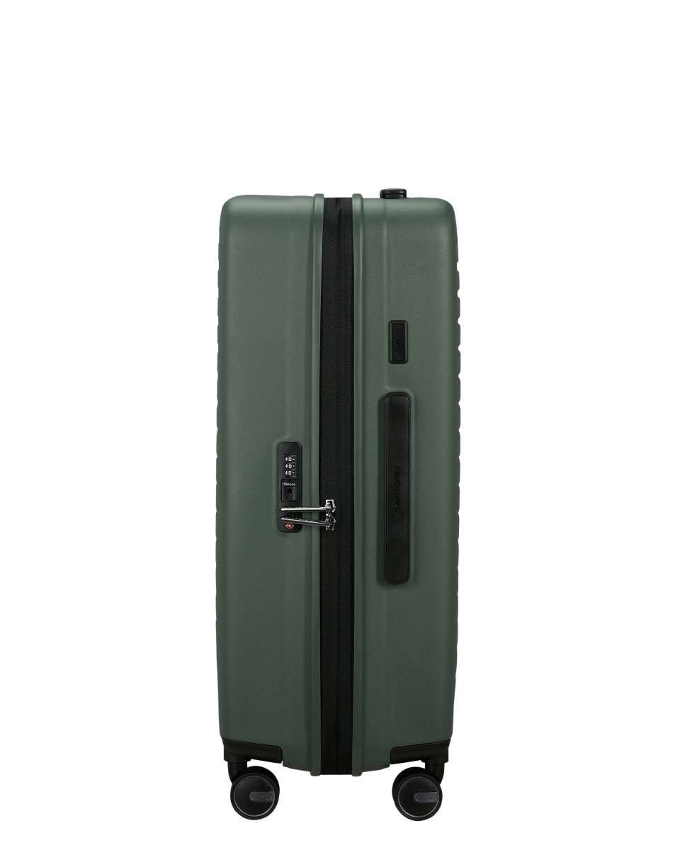 Mala de viagem média Restackd 68cm 4 rodas expansível verde 71L Verde-4