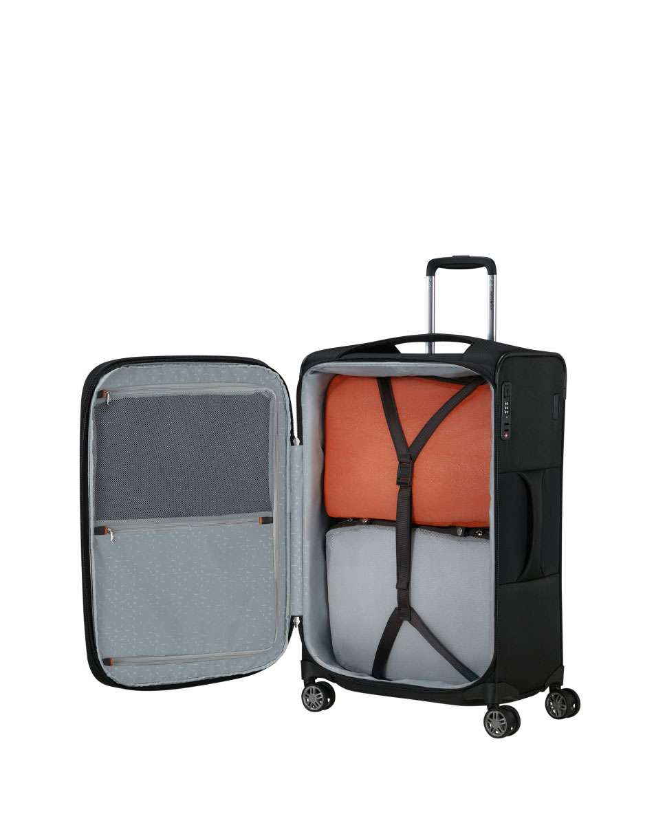 Mala de Viagem Média Re-Lite 67cm 4 Rodas Expansível Preto 79L Preto-2