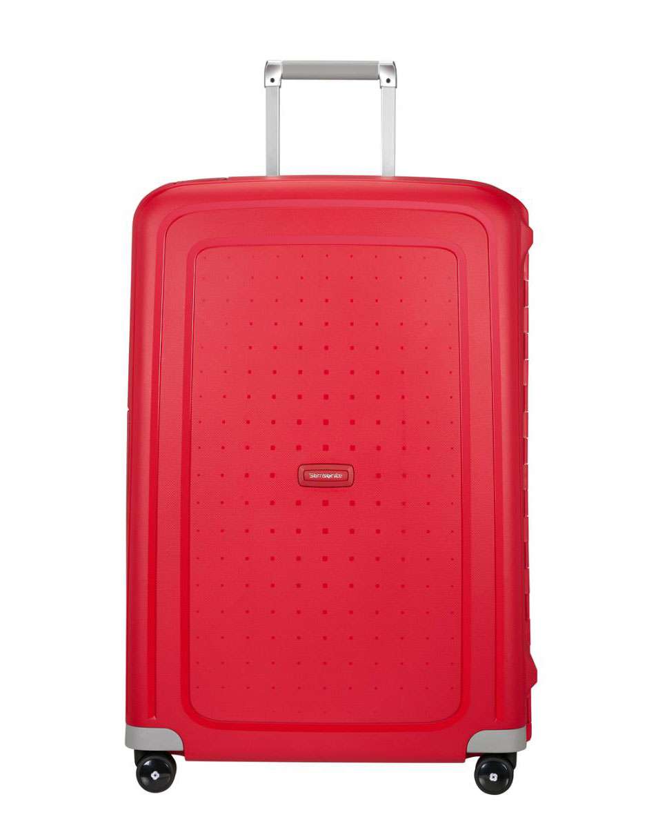 Mala de viagem grande S`Cure 75cm 4 rodas com fechadura vermelho 102L Vermelho-1