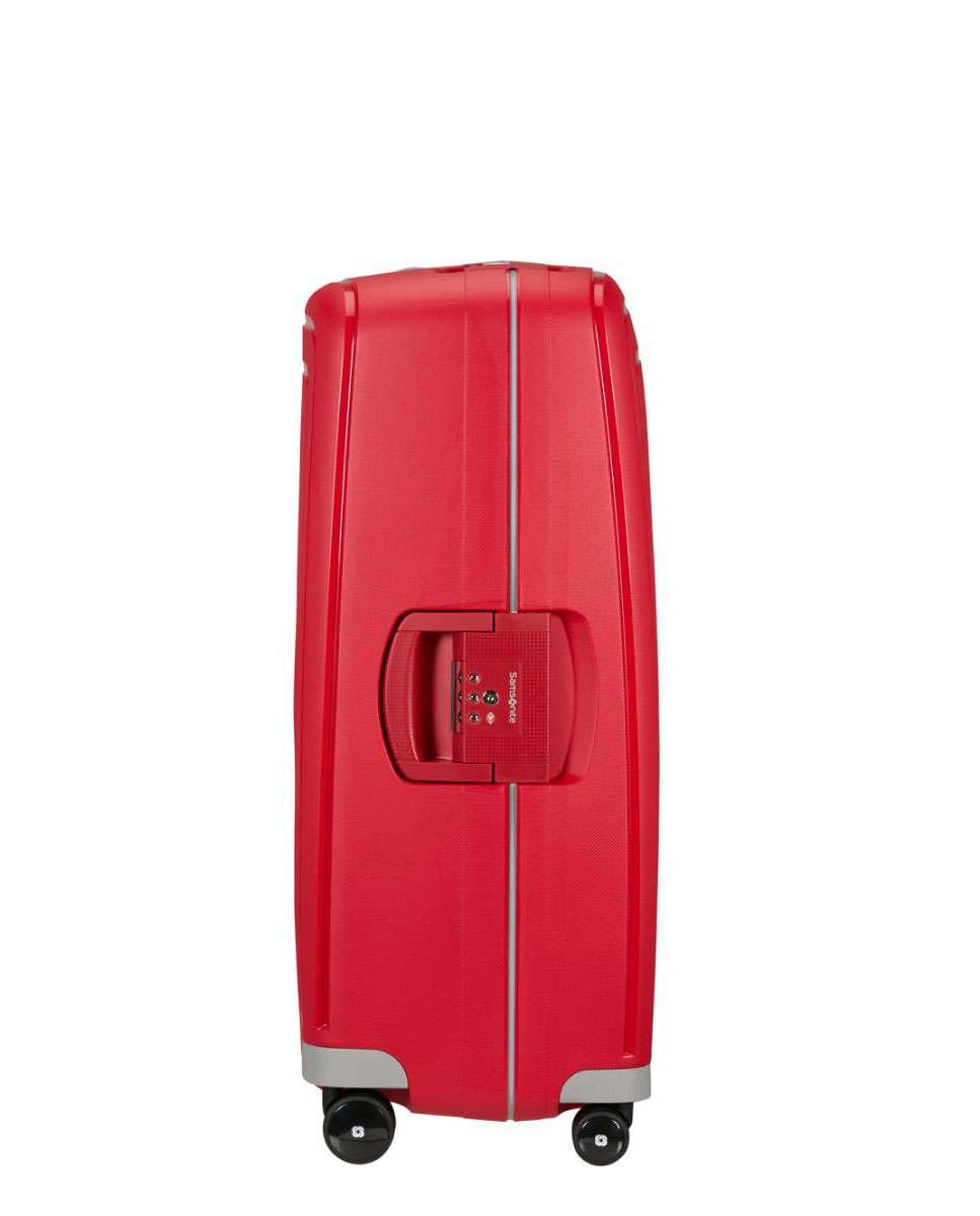 Mala de viagem grande S`Cure 75cm 4 rodas com fechadura vermelho 102L Vermelho-2