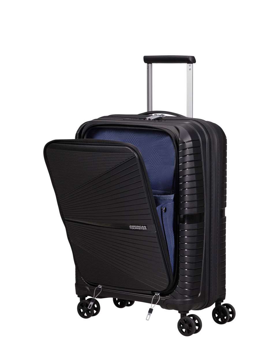 Mala de Cabine Airconic 55cm 4 Rodas com Bolso para Portátil 15.6" Preto Preto-2