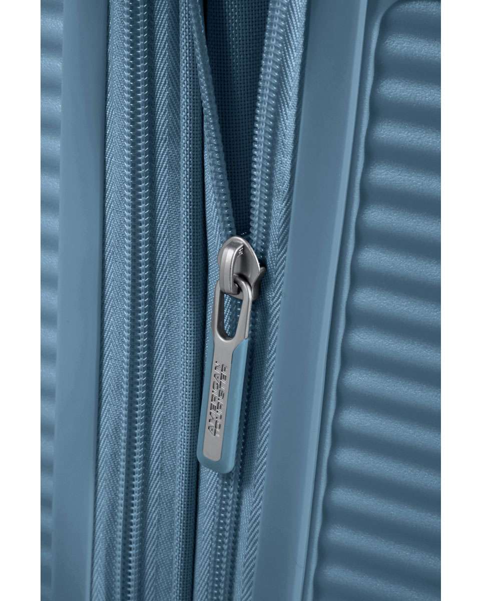 Mala de viagem média Soundbox 67cm 4 rodas expansível azul pedra 71.5L Azul-3