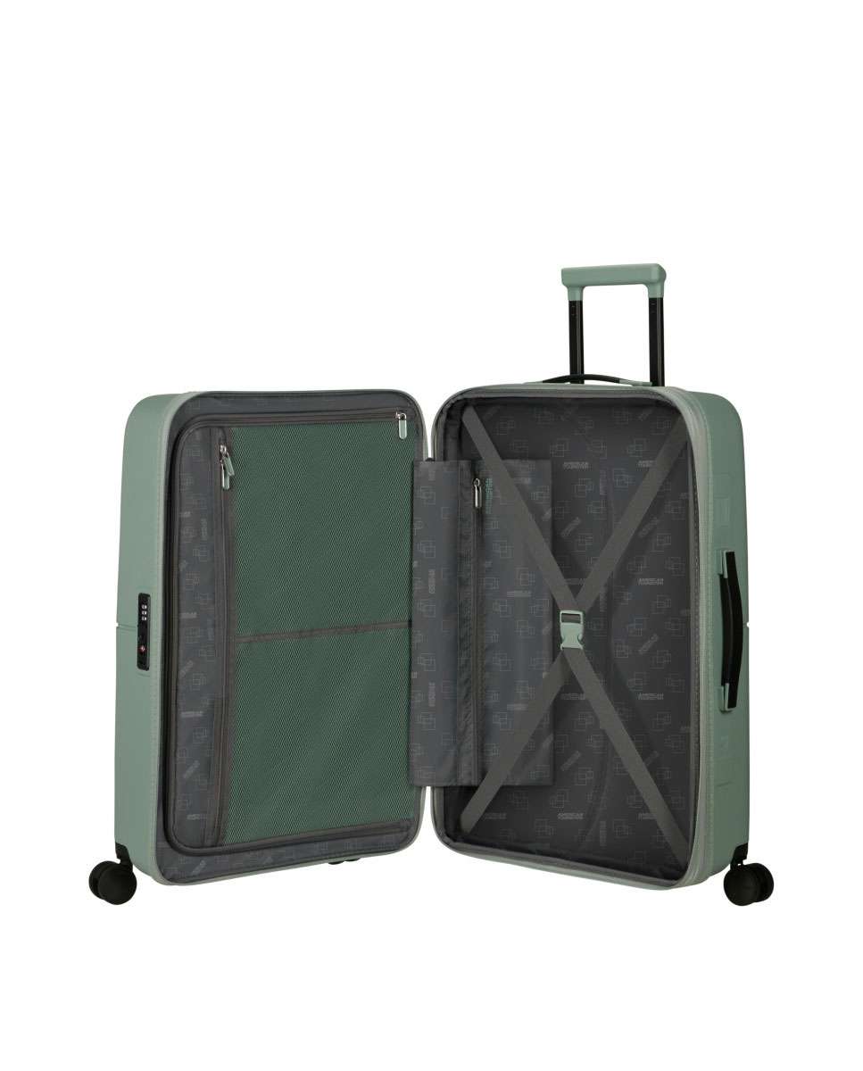 Mala de viagem média Dashpop 67cm com 4 rodas expansível verde iceberg 76L Verde-2