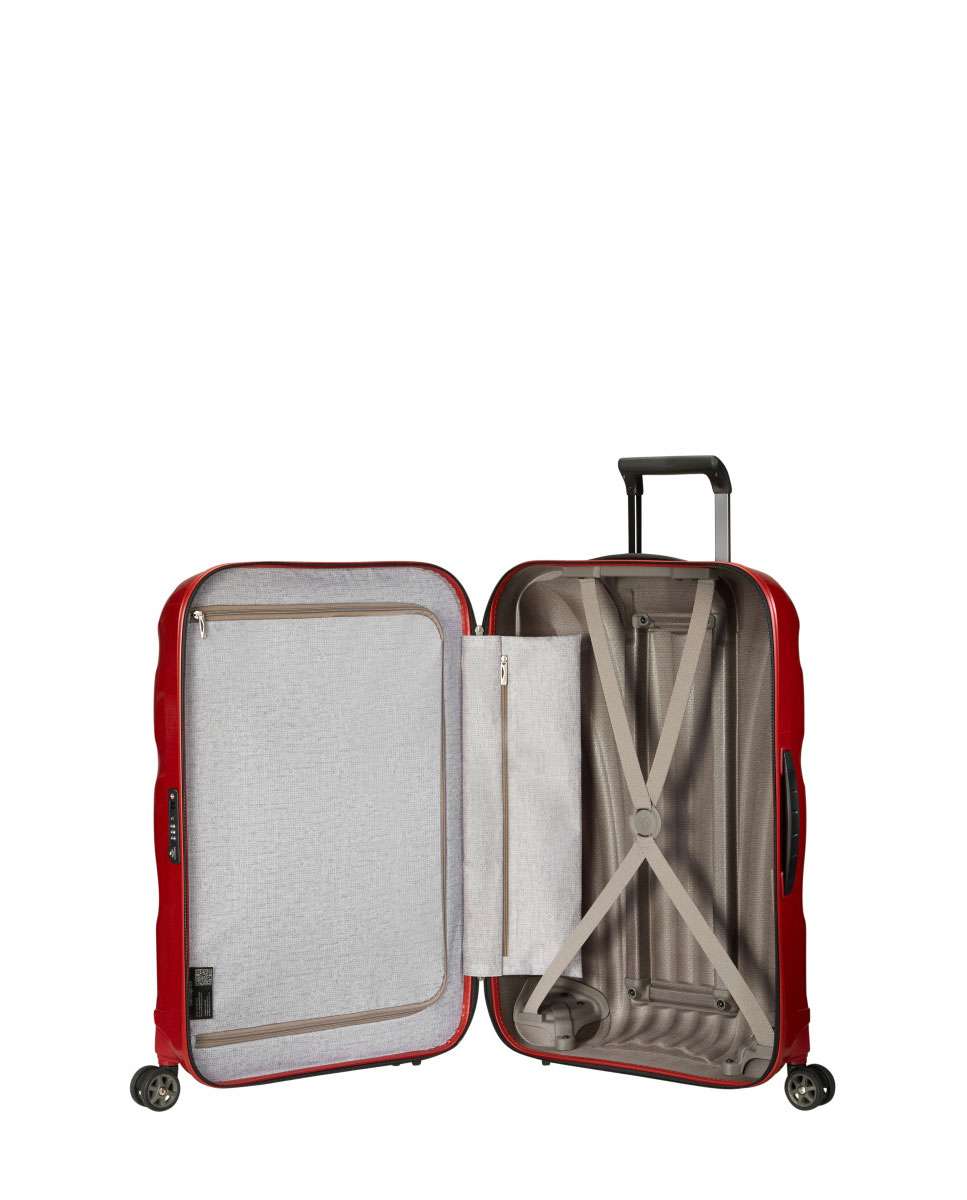 Mala de viagem média C-Lite 69cm 4 rodas vermelho chili 68L Vermelho-2