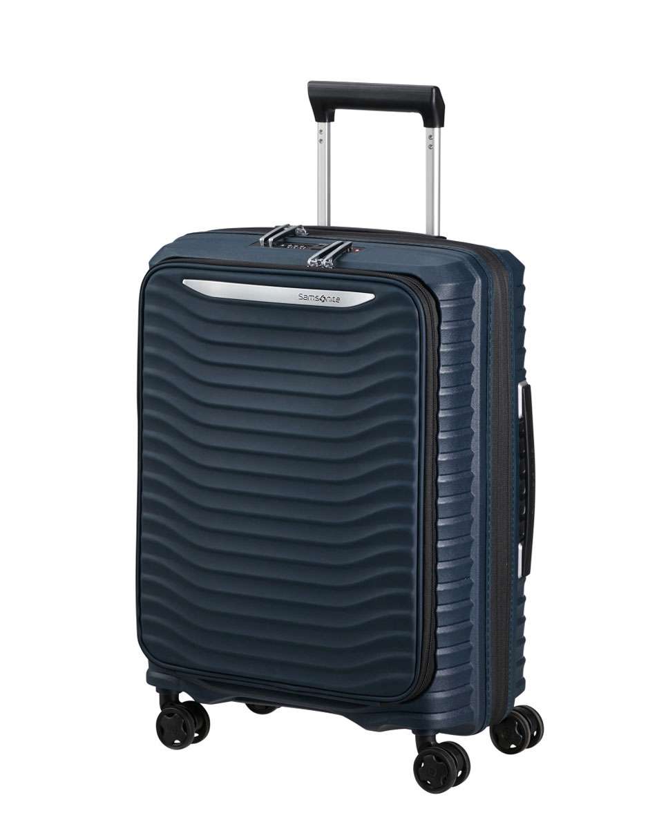 Imagem 0 de Mala de cabine Upscape 55cm acesso frontal 4 rodas expansível azul noite 42L
