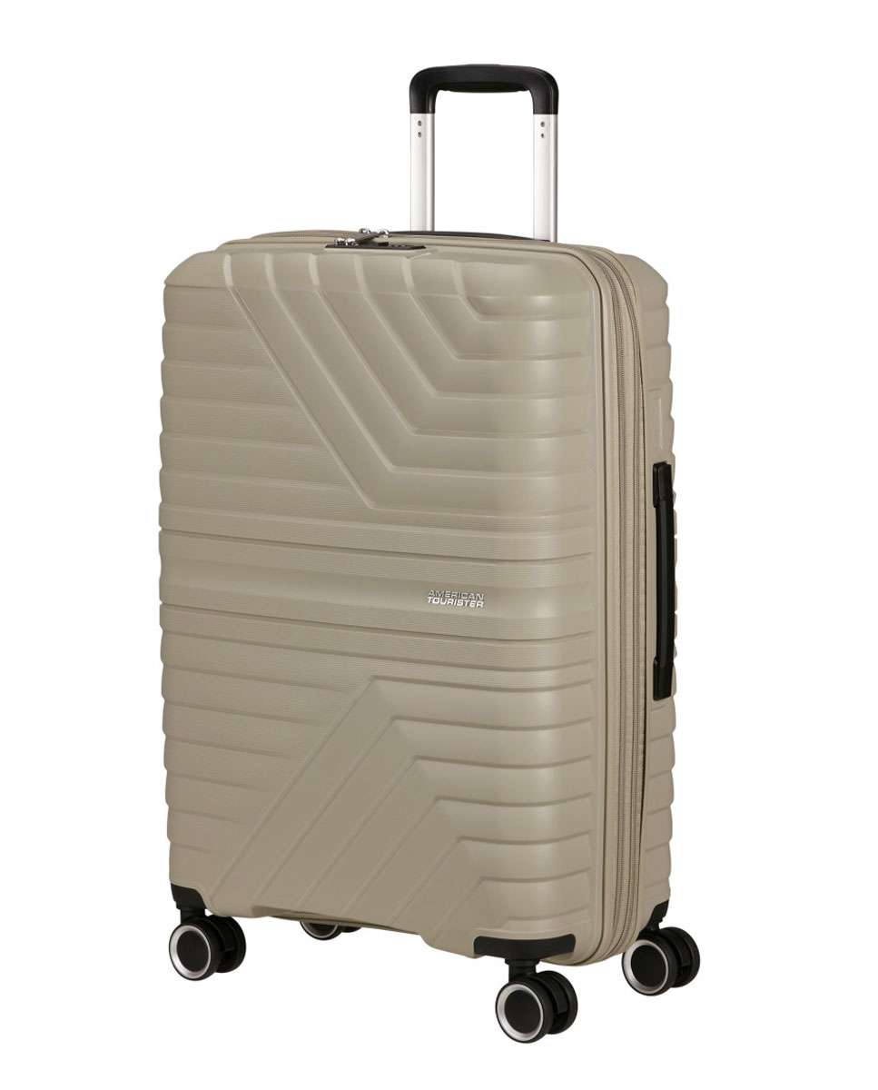 Mala de Viagem Média Flytwist 67cm 4 Rodas Expansível Bege 63L Bege-1