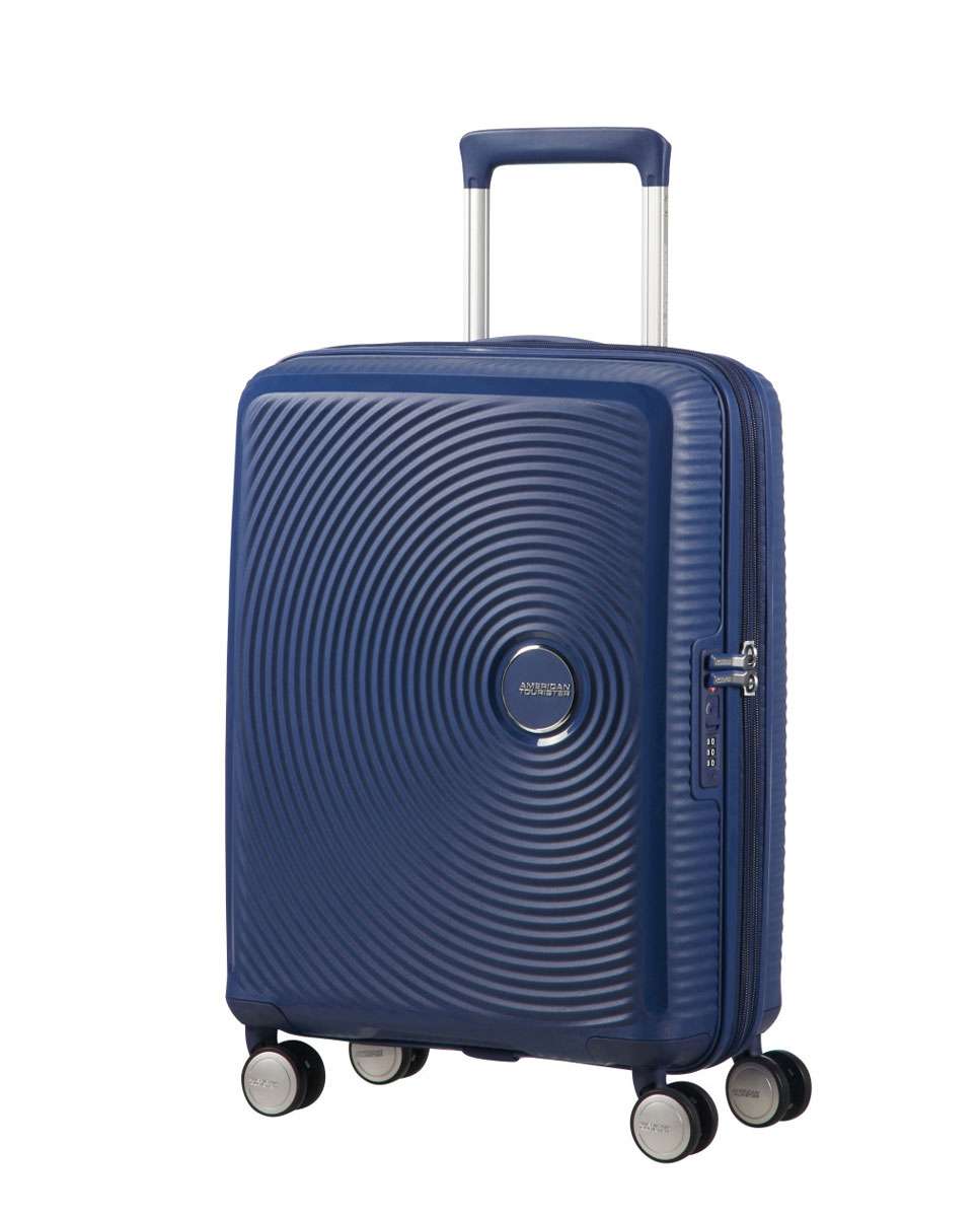 Imagem 0 de Mala de cabine Soundbox 55cm 4 rodas expansível azul-meia-noite 35.5L