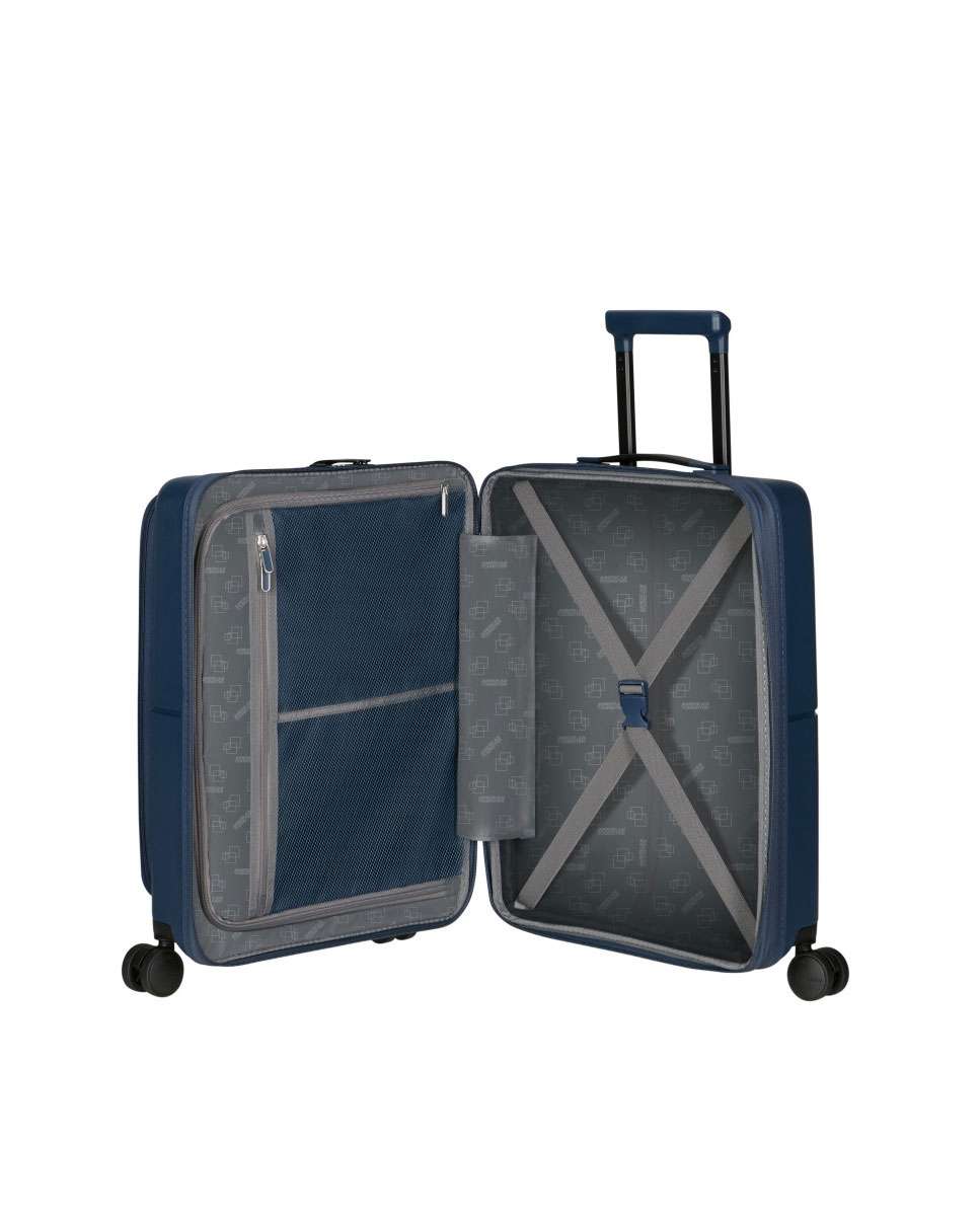 Mala de cabine Dashpop 55cm com 4 rodas expansível acesso frontal azul 42L Azul-2