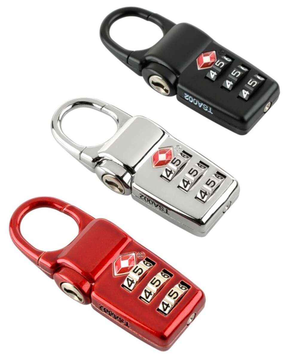 Conjunto de 3 Cadeados com Função Tsa Travel Accessories preto/Prateado/Vermelho Multicolor-2