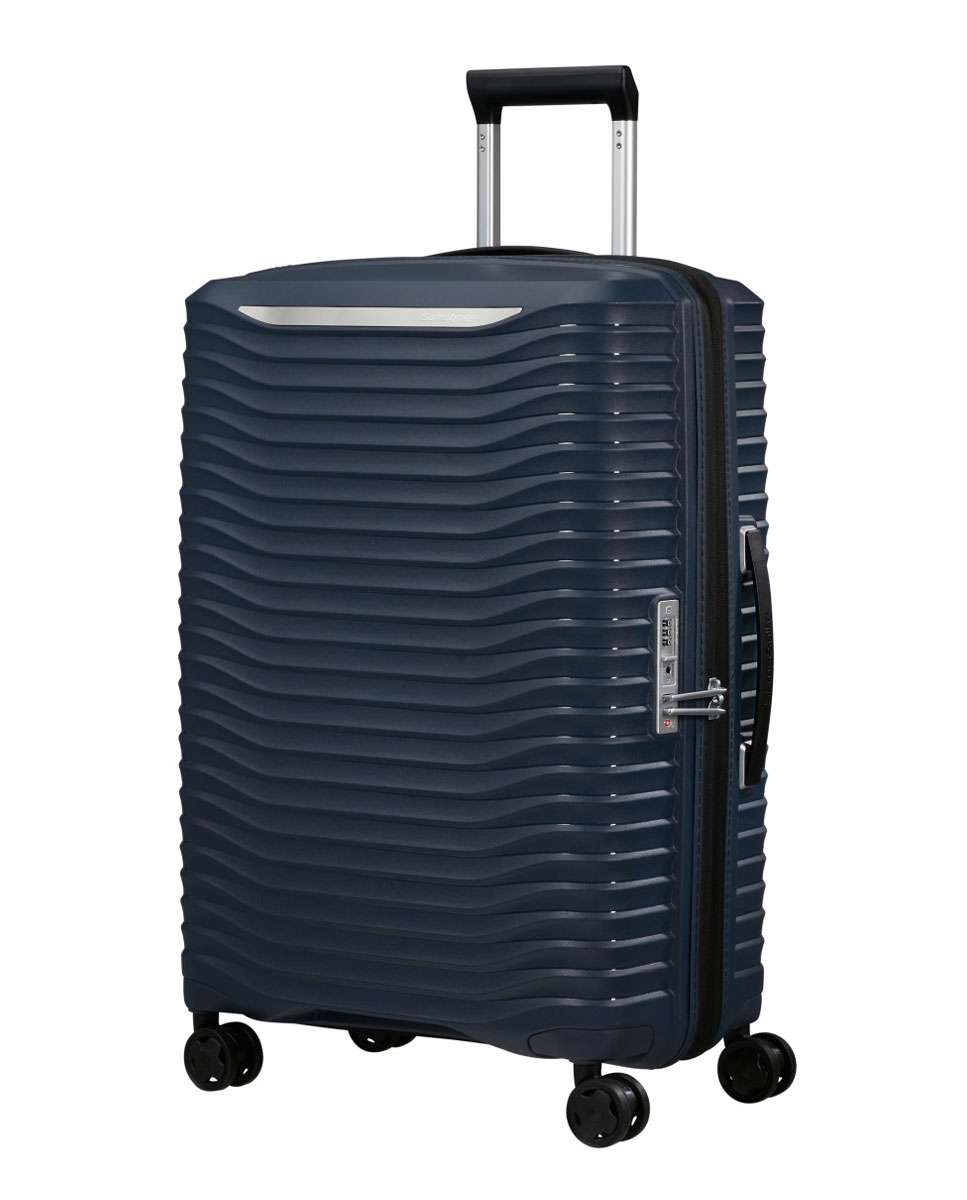 Mala de viagem média Upscape 68cm 4 rodas expansível azul noite 75L Azul-1