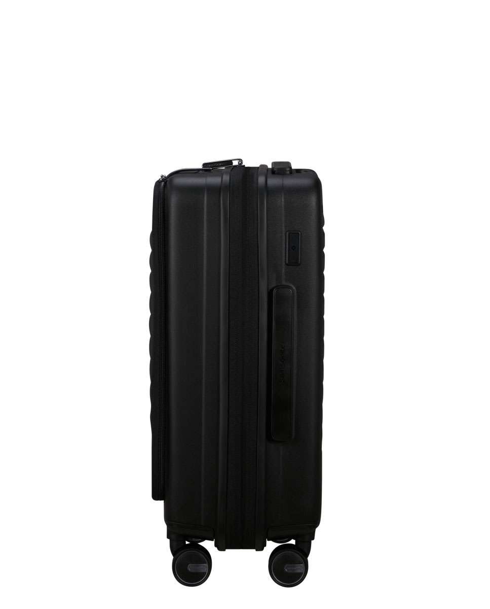 Mala de cabine Restackd 55cm 4 rodas expansível acesso frontal preto 42L Preto-3