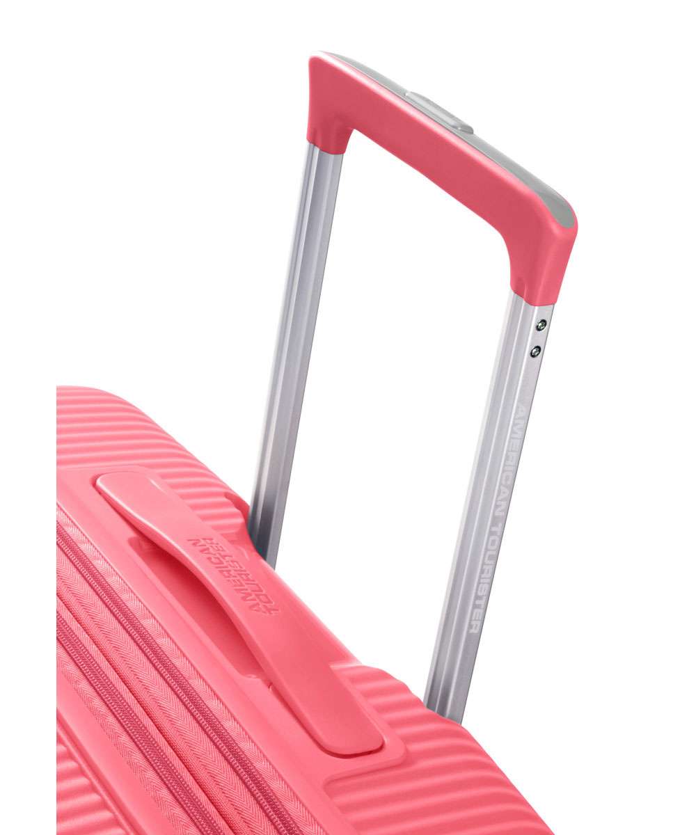 Mala de viagem média Soundbox 67cm 4 rodas expansível coral 71.5L Rosa-3