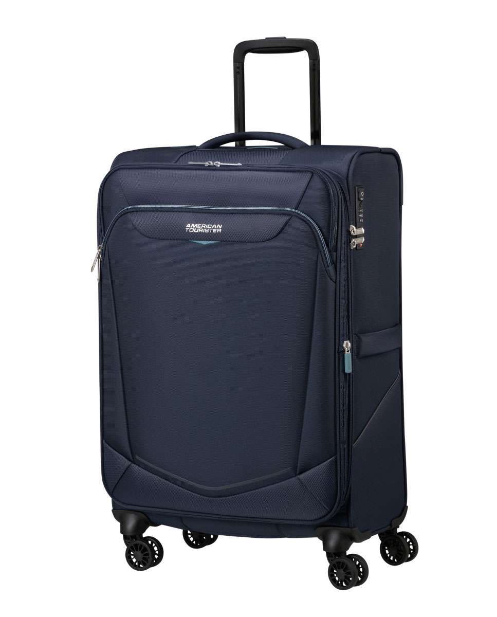 Mala de viagem média Summerride 69cm com 4 rodas expansível azul-marinho 70L Azul-1
