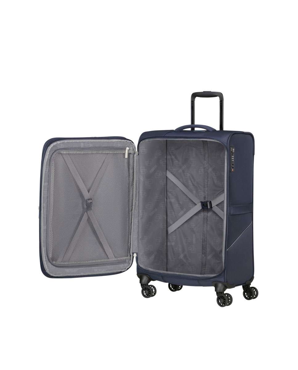 Mala de viagem média Summerride 69cm com 4 rodas expansível azul-marinho 70L Azul-2