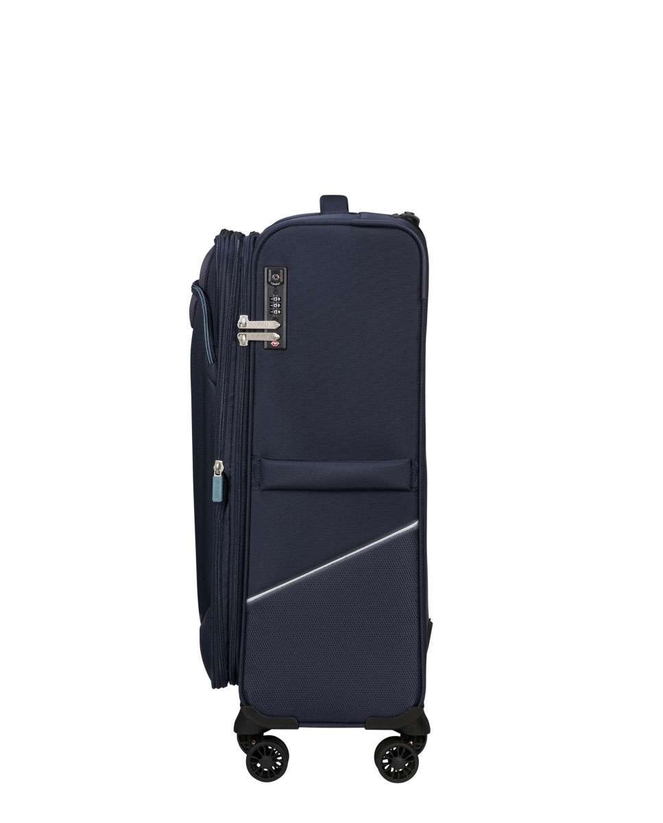 Mala de viagem média Summerride 69cm com 4 rodas expansível azul-marinho 70L Azul-3