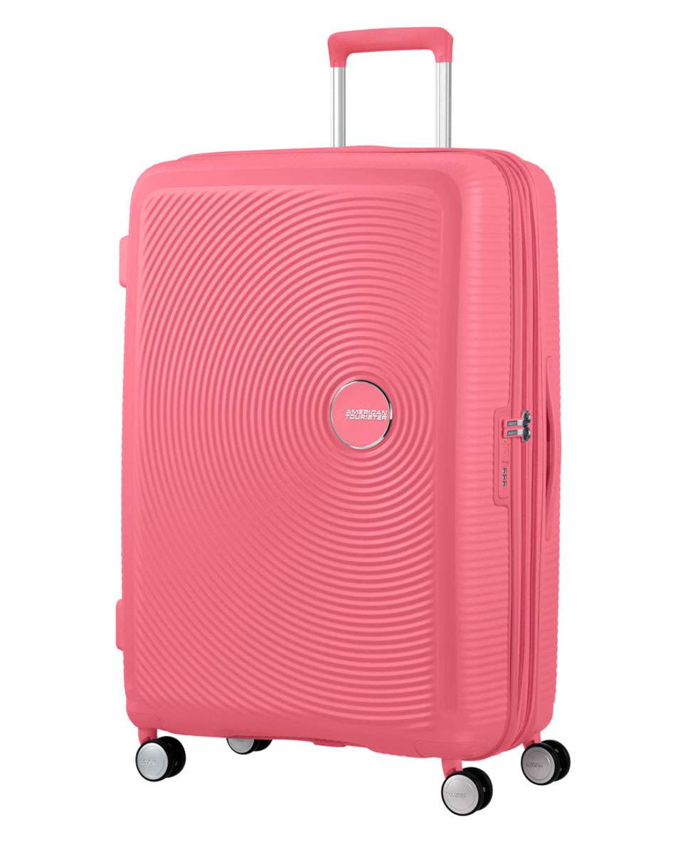 Mala de viagem grande Soundbox 77cm 4 rodas expansível coral 97L Rosa-1