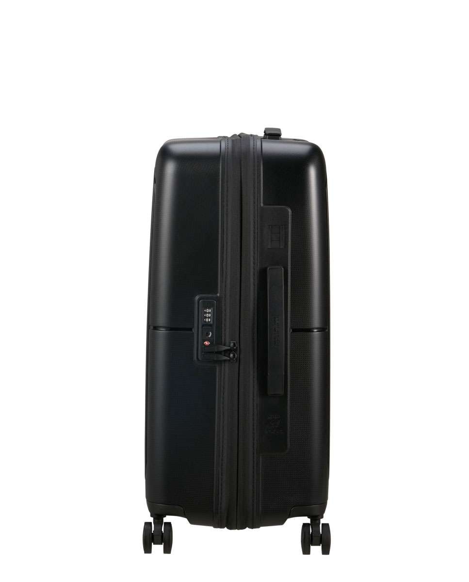 Mala de viagem média Dashpop 67cm com 4 rodas expansível preto 76L Preto-3