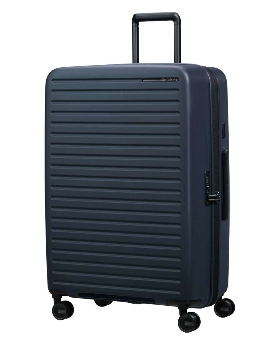 Mala de viagem grande Restackd 75cm 4 rodas expansível azul meia-noite 99L Azul-1