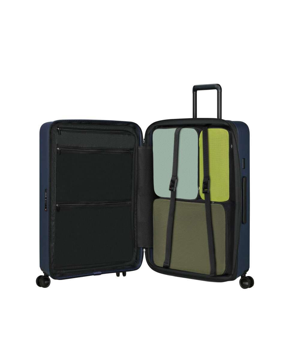 Mala de viagem grande Restackd 75cm 4 rodas expansível azul meia-noite 99L Azul-2