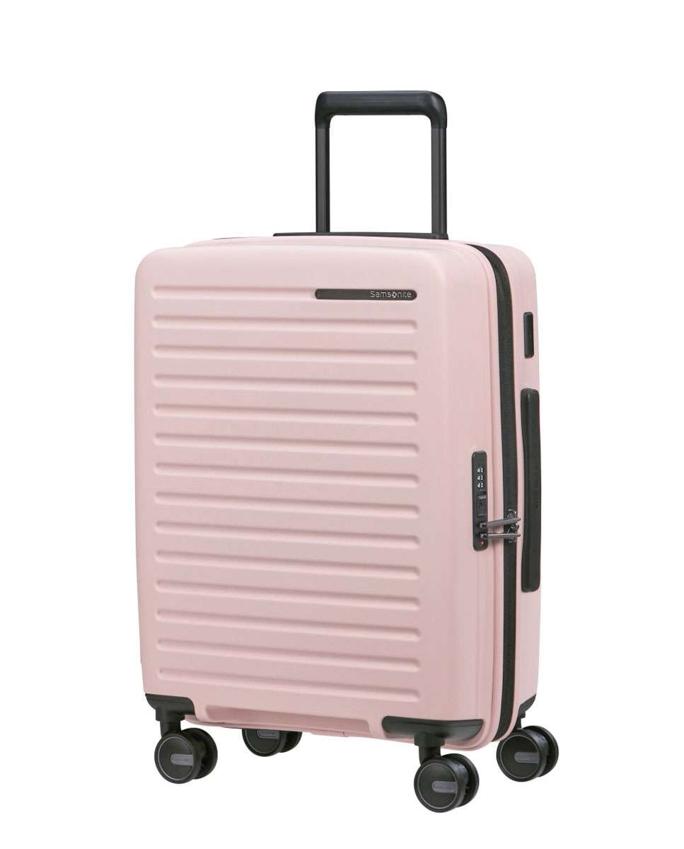 Mala de cabine Restackd 55cm 4 rodas expansível rosa 39L Lavanda-1