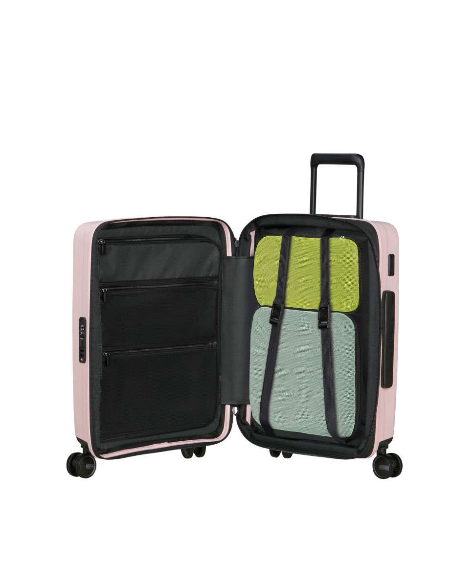 Mala de cabine Restackd 55cm 4 rodas expansível rosa 39L Lavanda-2