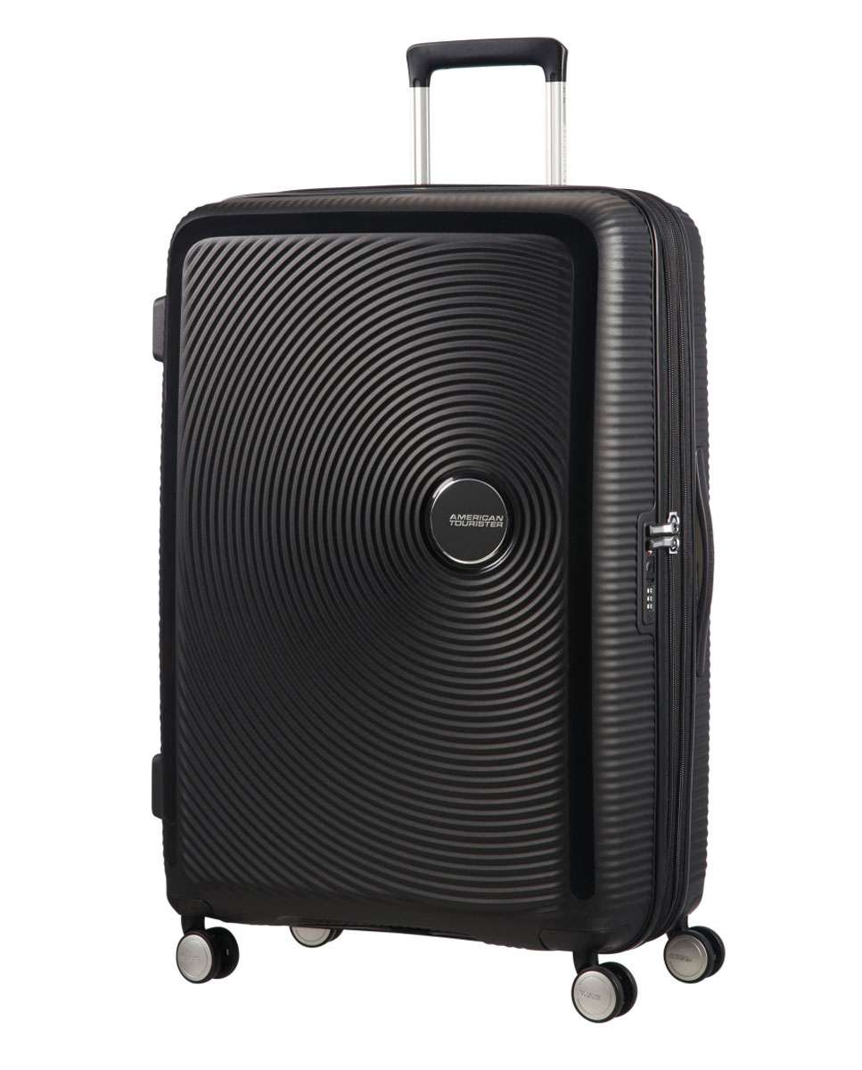 Mala de viagem grande Soundbox 77cm 4 rodas expansível preto 97L Preto-1