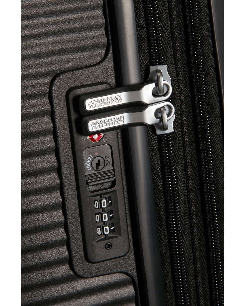 Mala de viagem grande Soundbox 77cm 4 rodas expansível preto 97L Preto-3