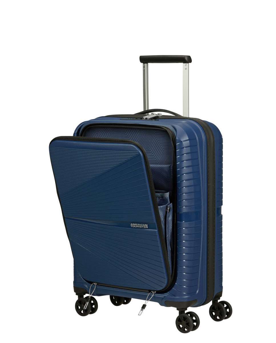 Mala de Cabine Airconic 55cm 4 Rodas com Bolso para Portátil 15.6" Azul Meia-Noite Azul-2