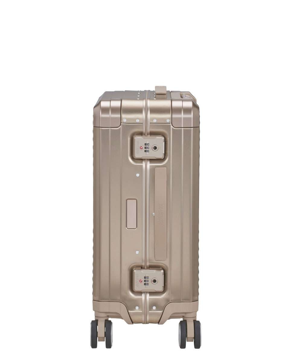 Mala de Cabine Soundbox Alu 55cm 4 Rodas Bronze 39L Creme-3
