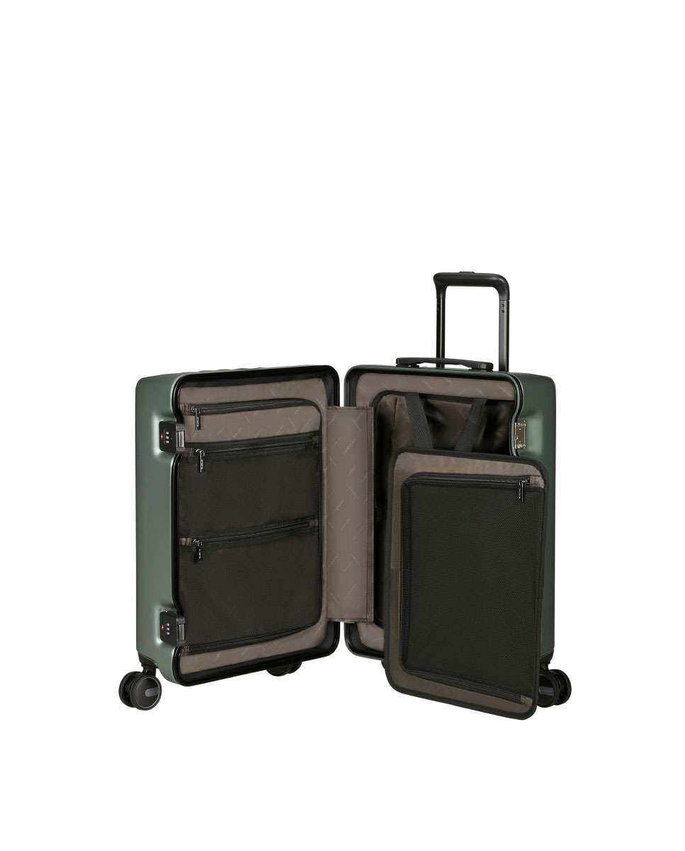 Mala de Cabine Focus 55cm 4 Rodas Caqui Mate 40L Verde-2
