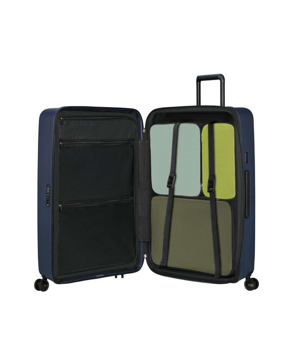 Mala de viagem extragrande Restackd 81cm 4 rodas expansível azul meia-noite 126L Azul-2