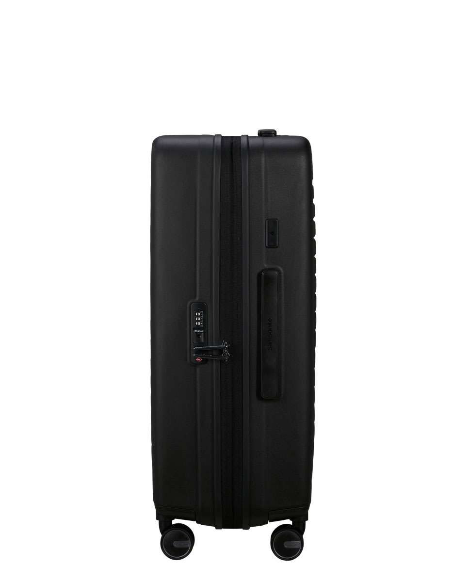 Mala de viagem média Restackd 68cm 4 rodas expansível preto 71L Preto-3