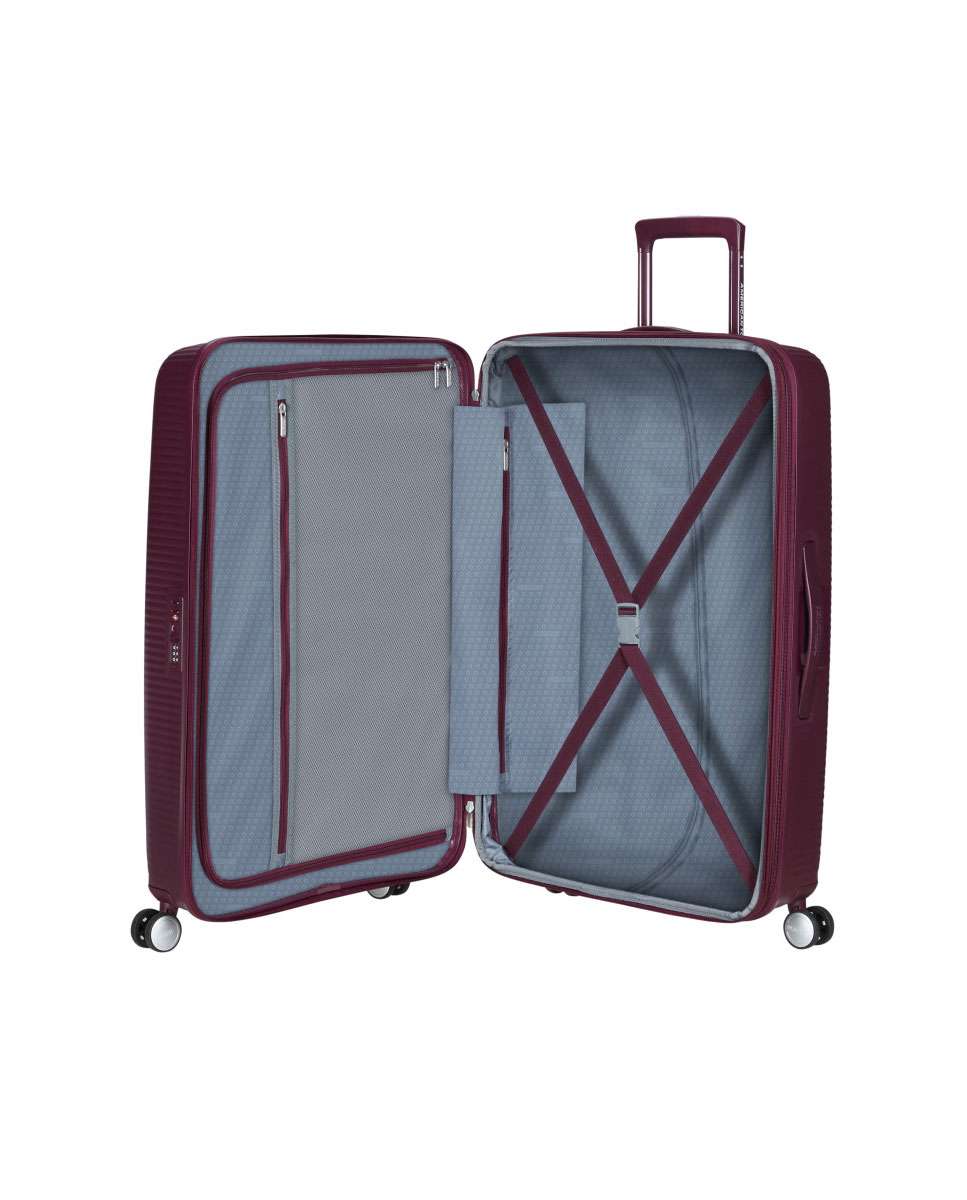 Mala de Viagem Grande Soundbox 77cm 4 Rodas Expansível Vermelho Cereja 97L Vermelho-2