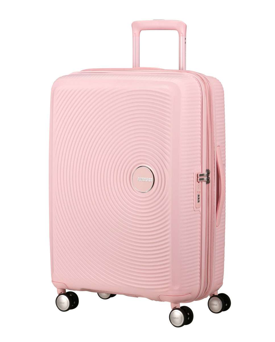 Mala de Viagem Média Soundbox 67cm 4 Rodas Expansível Rosa 71.5L Rosa-1