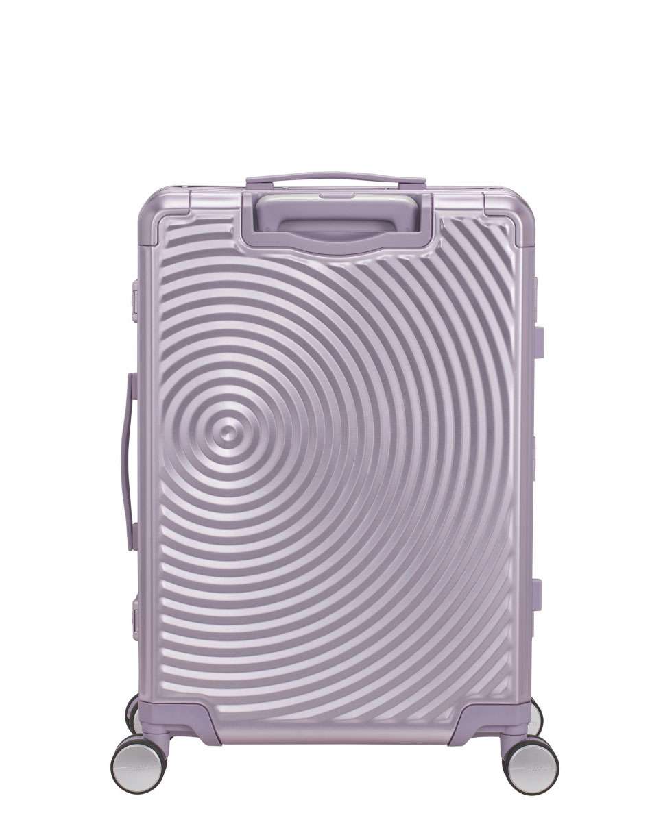 Mala de Viagem Média Soundbox Alu 68cm 4 Rodas Lilás 73L Lilás-4