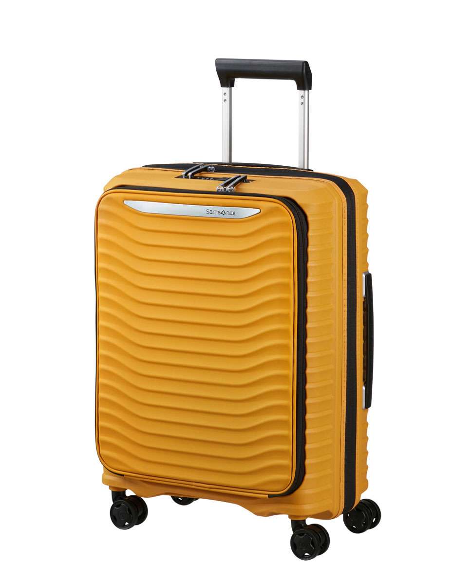 Mala de cabine Upscape 55cm acesso frontal 4 rodas expansível amarelo 42L Amarelo-1