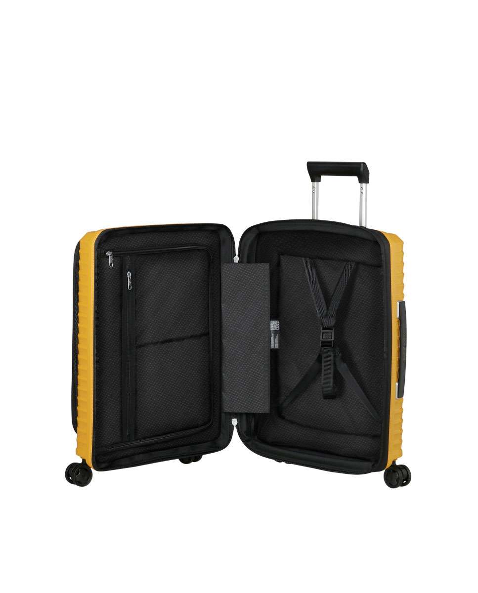 Mala de cabine Upscape 55cm acesso frontal 4 rodas expansível amarelo 42L Amarelo-2