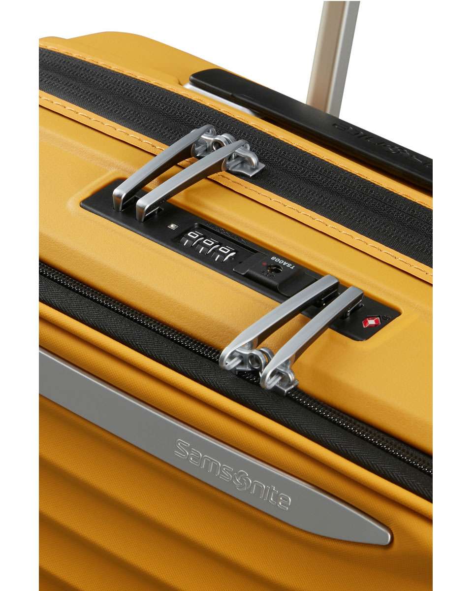 Mala de cabine Upscape 55cm acesso frontal 4 rodas expansível amarelo 42L Amarelo-4