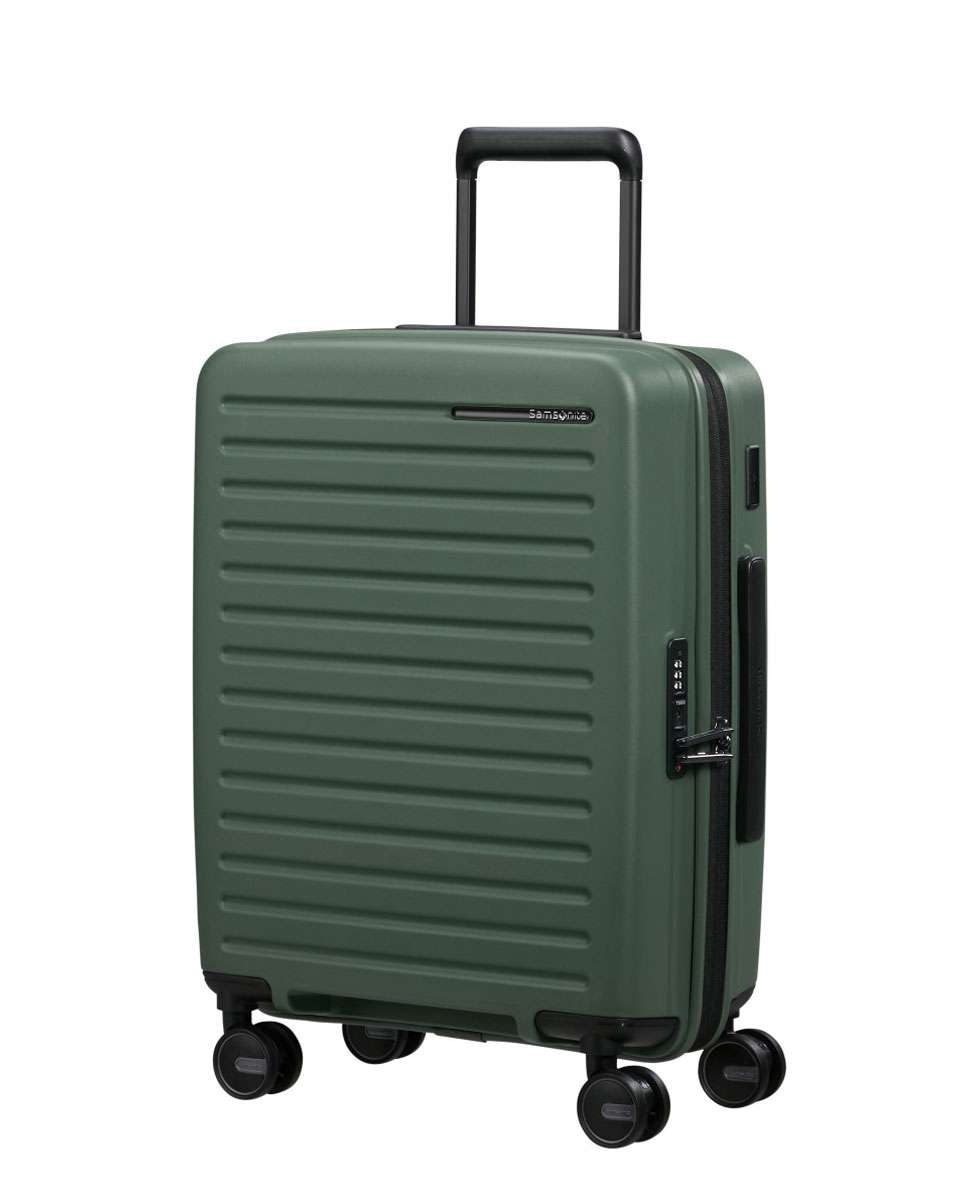Mala de cabine Restackd 55cm 4 rodas expansível verde 39L Verde-1