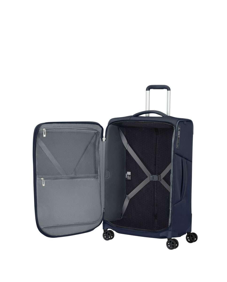 Mala de viagem média Respark 67cm 4 rodas expansível azul marinho 82L Azul-2