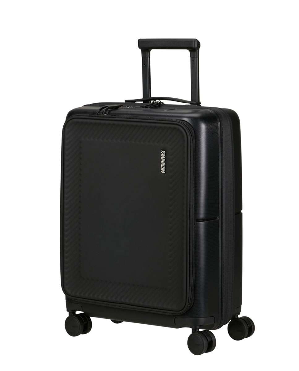 Imagem 0 de Mala de cabine Dashpop 55cm com 4 rodas expansível acesso frontal preto 42L