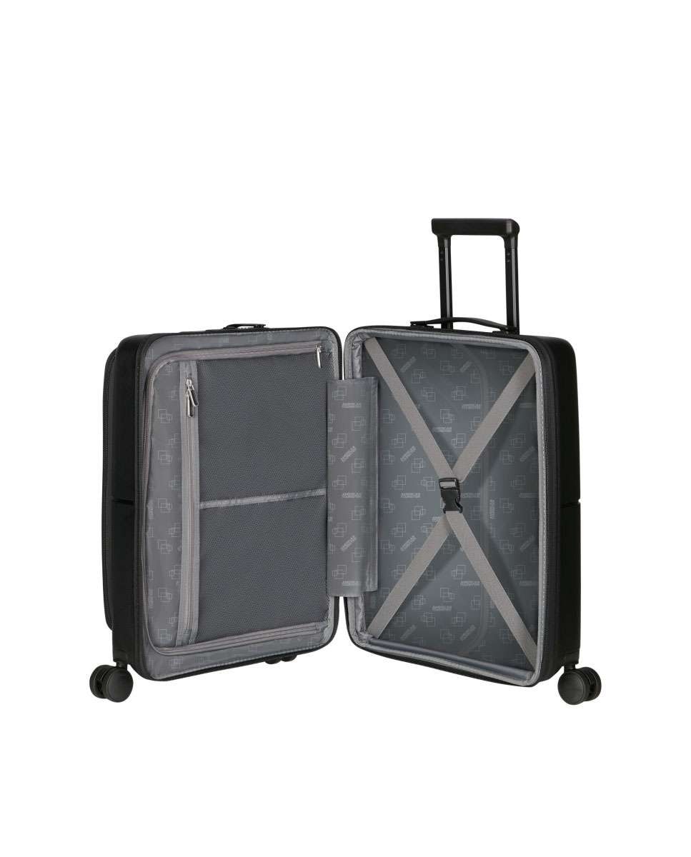 Mala de cabine Dashpop 55cm com 4 rodas expansível acesso frontal preto 42L Preto-2